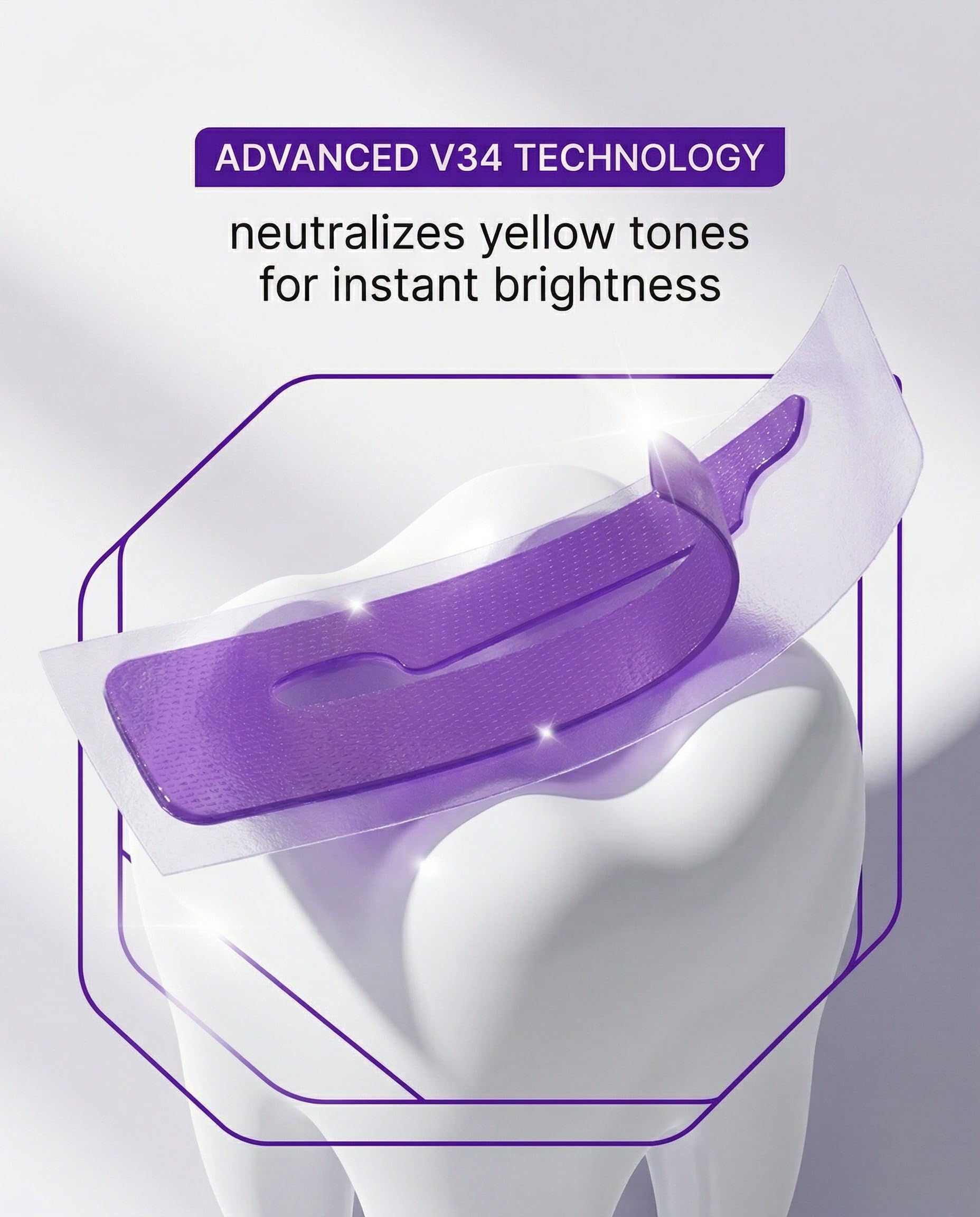 14 strisce sbiancanti per i denti color viola: sbiancamento efficace a casa, eliminano macchie gialle e pigmentazioni, per un sorriso smagliante.