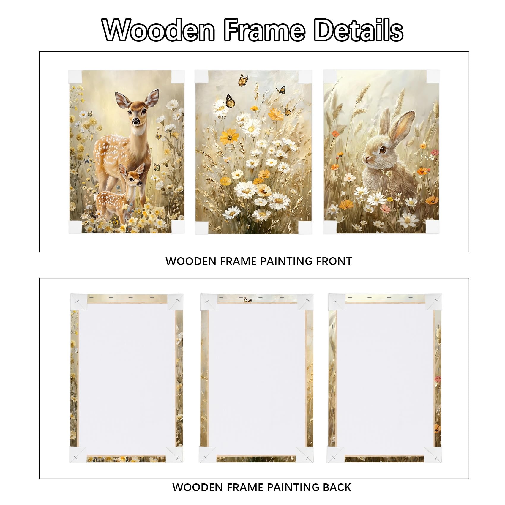 3 Pcs Wooden Framed Canvas Wall Art Set Bohemian Sage Green Canvas Prints Poster Geometric Line Beige Green Pictures for Living Room Bedroom Dinning Room Hallway Stairs Wall Decor 30x40cm x3pcs — view 136