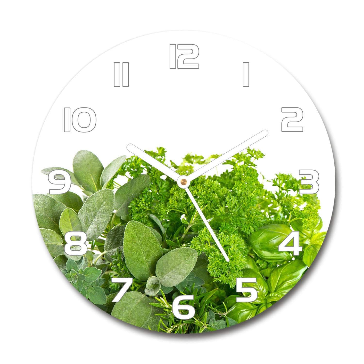 Horloge en verre herbes Tulup sur pied pour étagère salon moderne