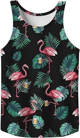 Amazon.com: sanatty Men Rave Tank Tops, Graphic Summer Funny Sleeveless ...