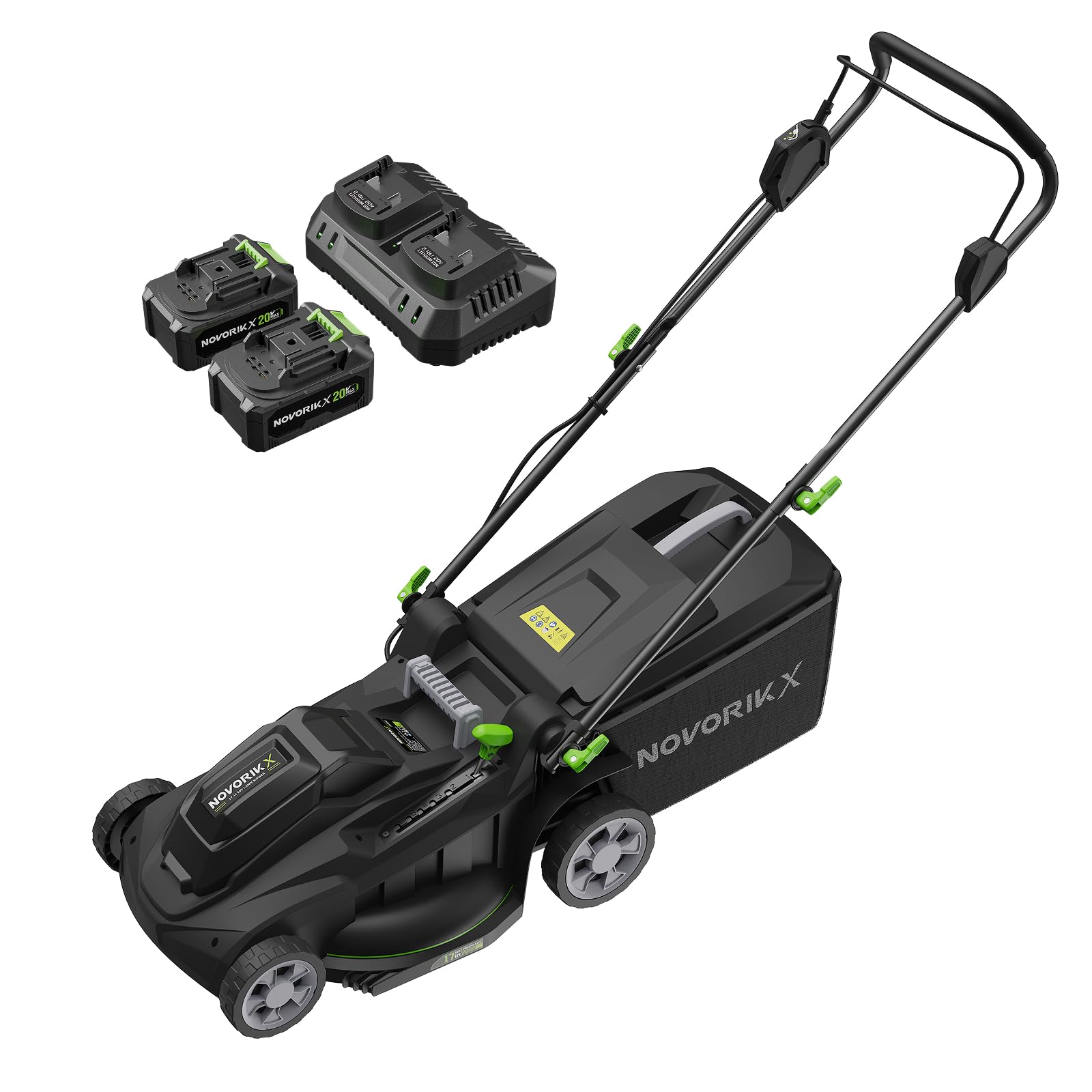 NovorikX 40V bürstenloser Akku-Rasenmäher 43 cm Schnittbreite