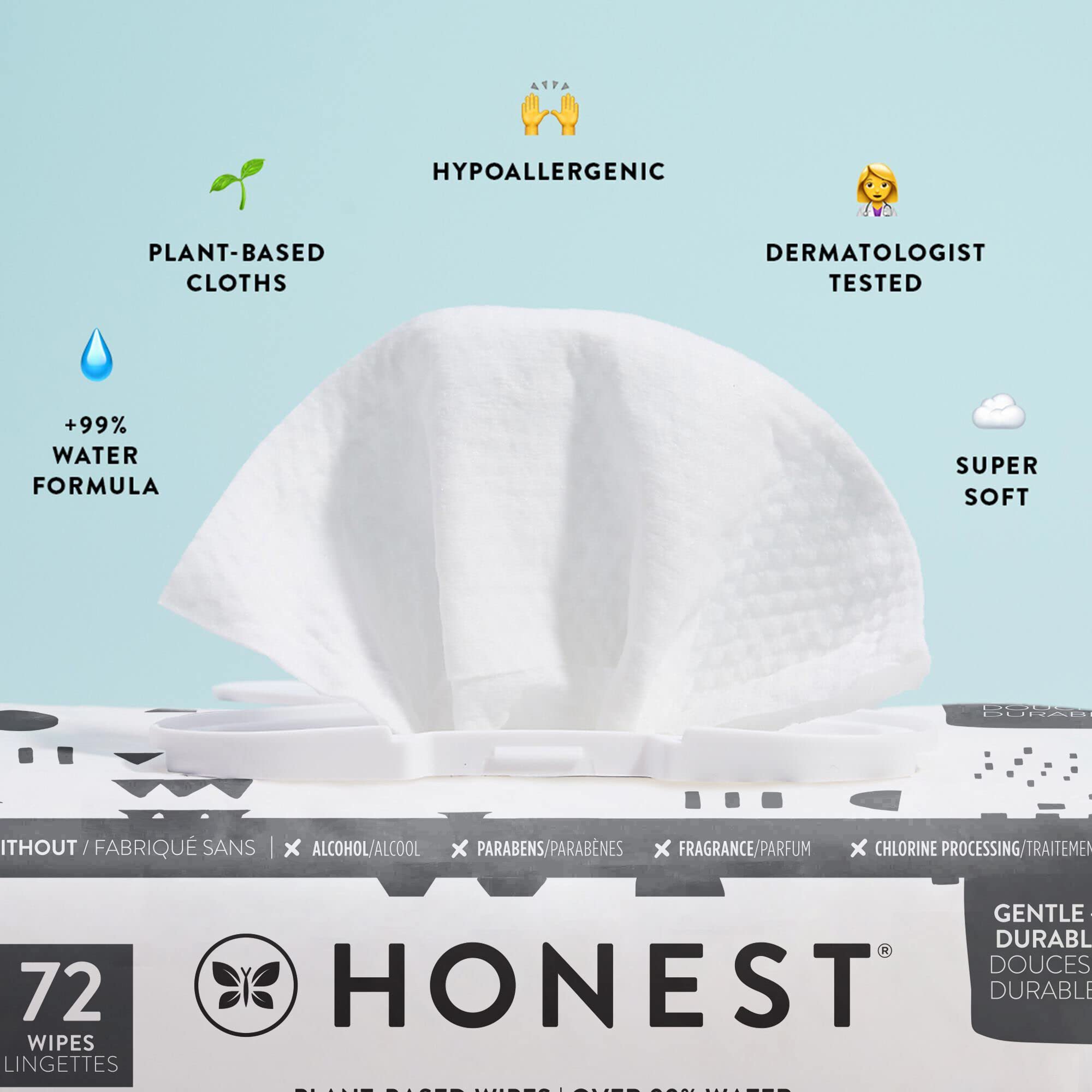The Honest Company Clean Conscious Multi-Use Wipes | Hypoallergenic + Unscented for Sensitive The Honest Company Clean Conscious Multi-Use Wipes | Hypoallergenic + Unscented for Sensitive