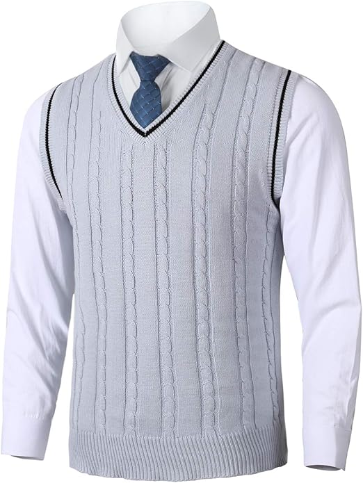 Amazon Homovater ニットベスト メンズ ケーブル編み Vネック 綿 ビジネス 袖なし セーターベスト トップス コットン 秋冬春 通勤 通学 5色展開 ベスト 通販