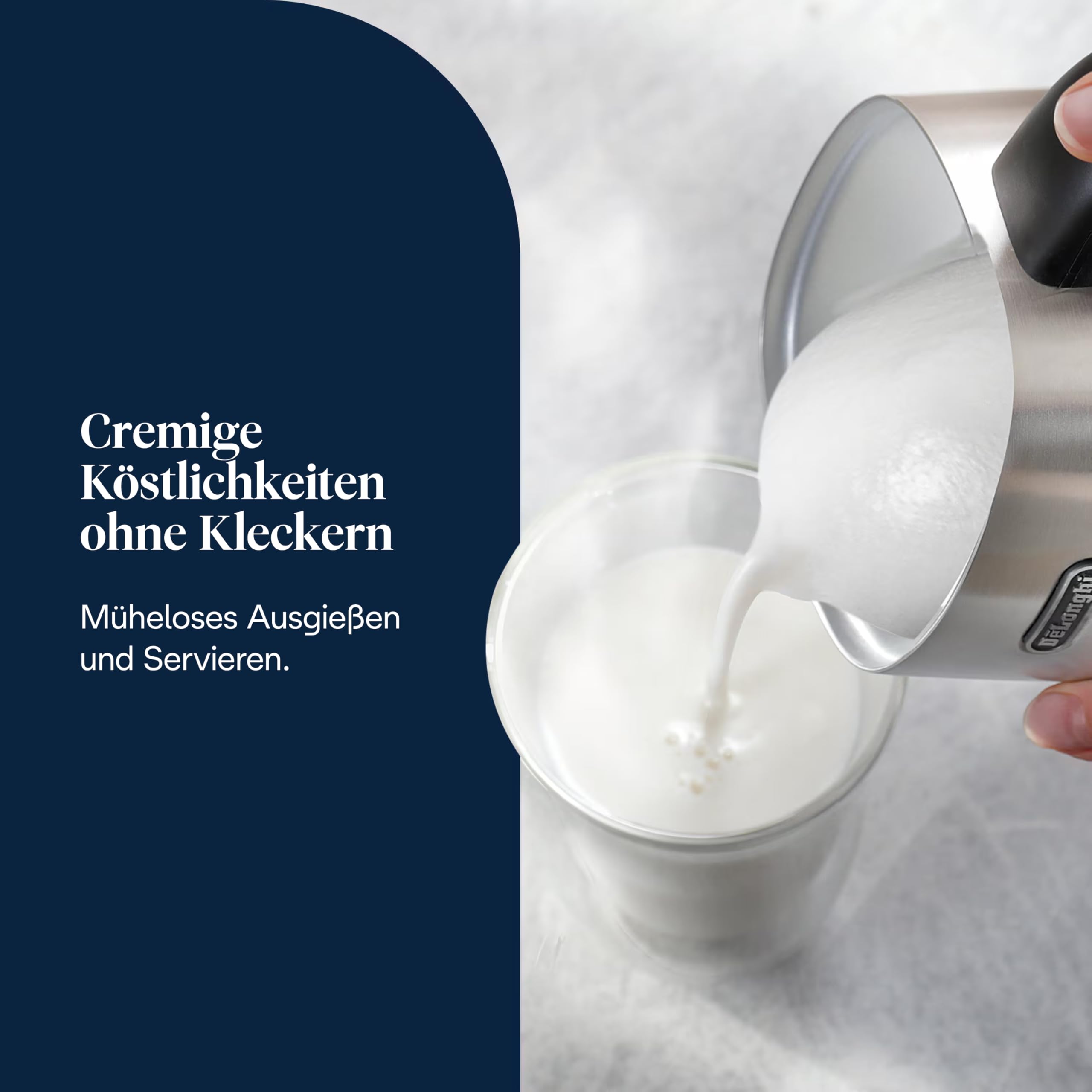 De'Longhi Elektrischer Milchaufschäumer LatteMix EMF3.M, für heiße & kalte Milch & pflanzlichen Alternativen, einfache Reinigung, transparenter Deckel, 3 Tasten, 250ml, Weiß