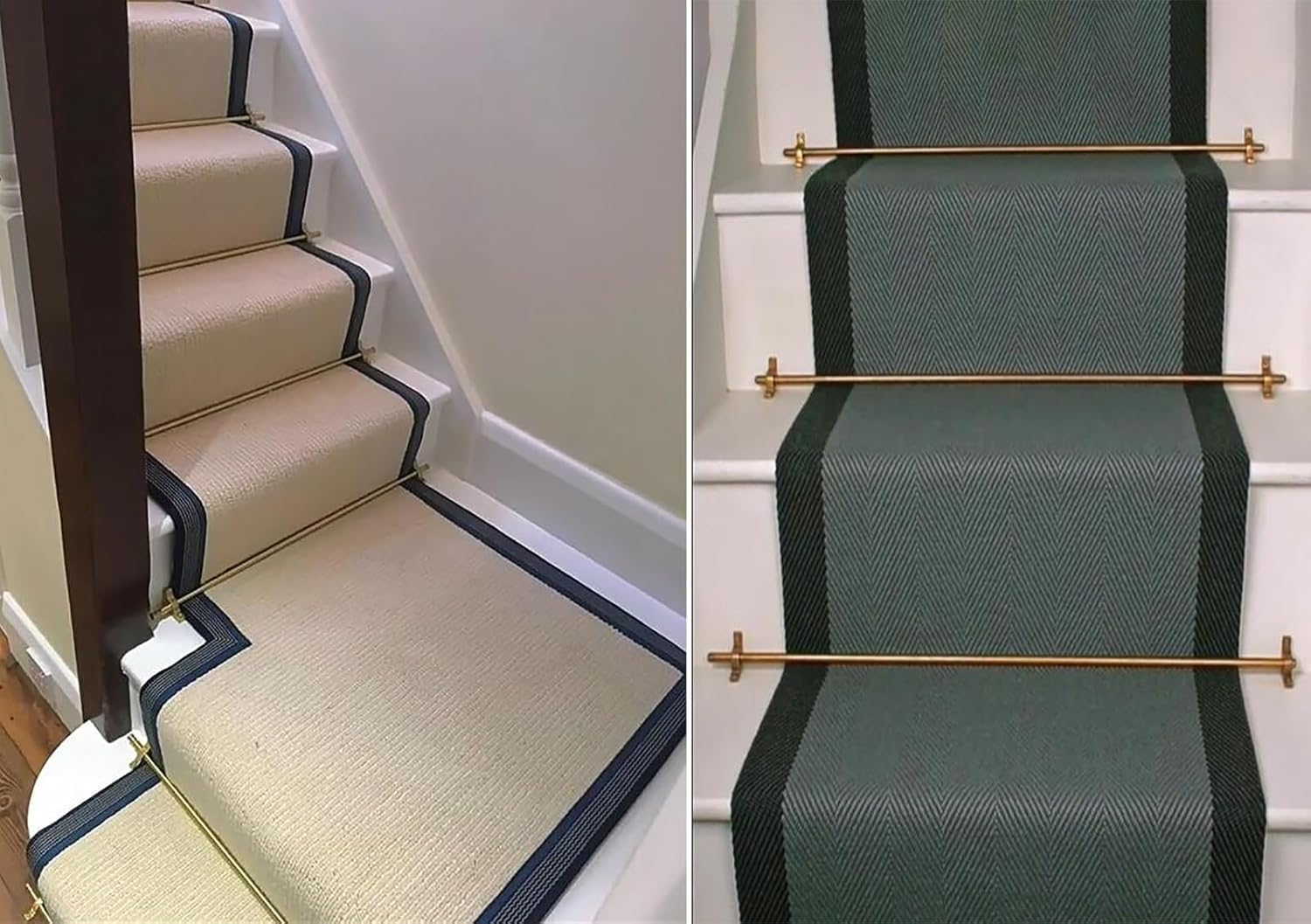 Stair Carpet Rods, Brass Stair Rods for Fixing Carpets, Removable Gold Stair Runners for Homes, Cinemas, Museums(L110cm(43 1/4"))