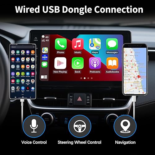 Miniatura 6 de Adaptador CarPlay con cable USB Dongle para radio de coche Android con versión 4.2 o superior conexión con cable para espejo CarPlay Compatible con