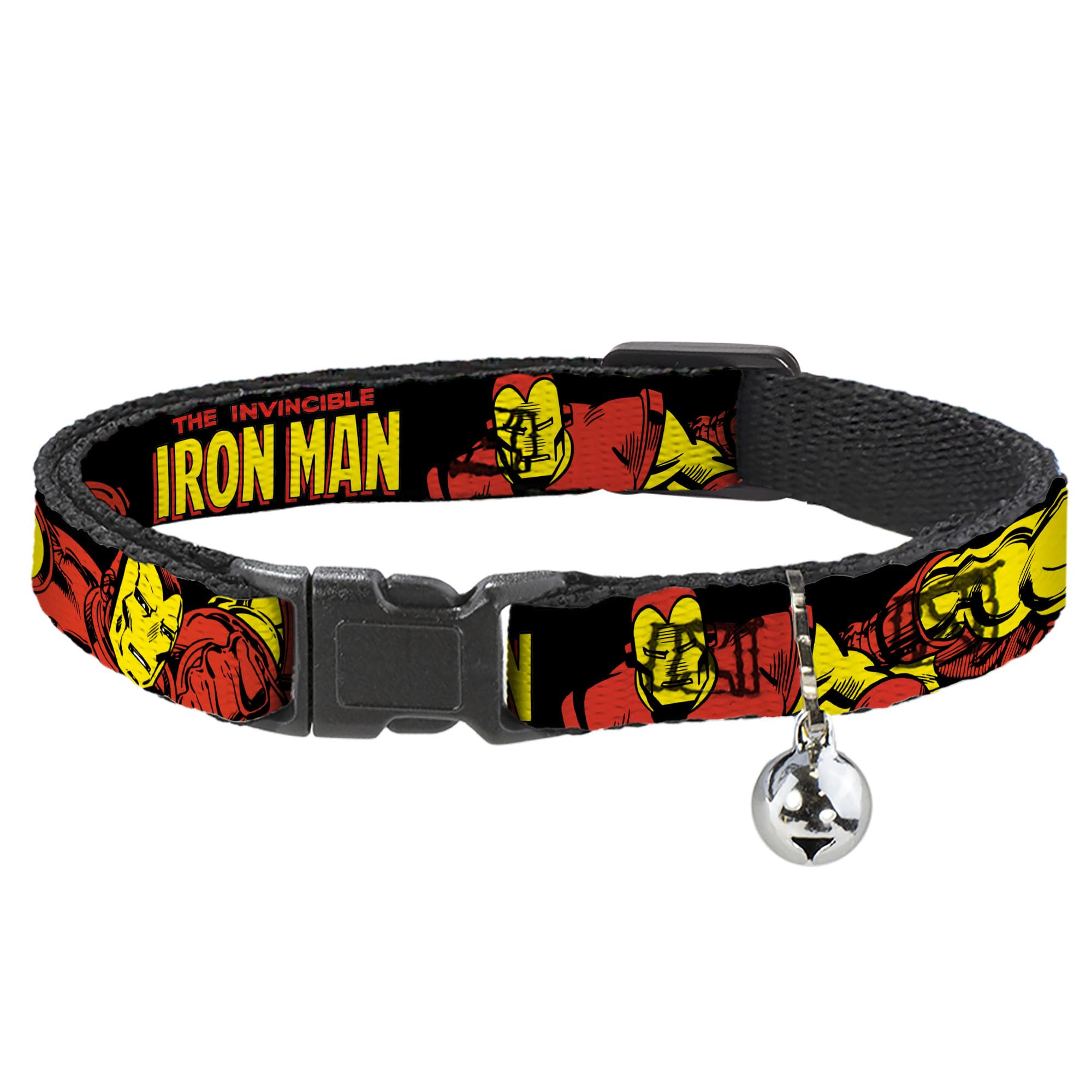 Collar de gato con cierre de seguridad Iron Man Buckle-Down ajustable