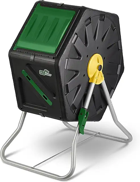 Compostador Pequeño DF OMER - Barril Giratorio 70L con Protección UV para Jardín