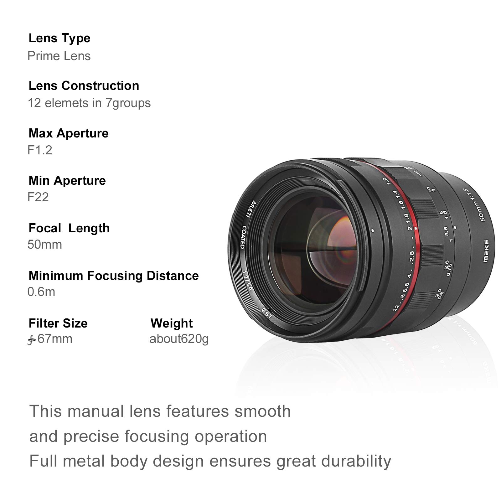 Amazon.co.jp: Meike MK-50mm F1.2 L 絞り フルフレーム マニュアル