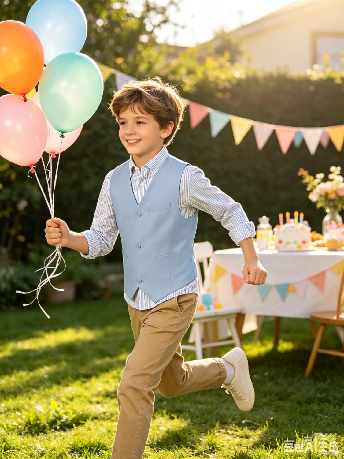 Bakerbear Summer Boys Linen Vest for Kids Casual Classic Wedding Waistcoat