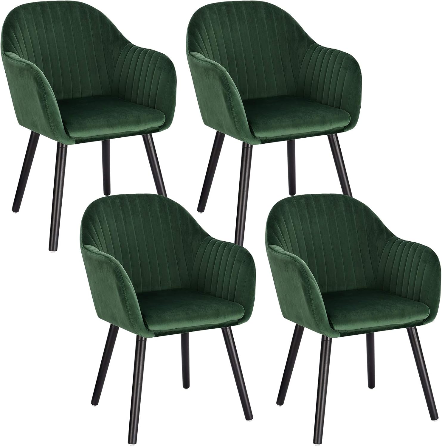 WOLTU Dark Green Kitchen Dining Chairs Set of 4 PCS Upholstered Counter