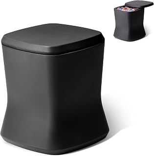 Coast Modern Outdoor Side Table Cooler- 2 in 1 Patio Decor Storage Table & Ice Chest - 25 QT - White, Gray, Sand, Stone Blue, Black