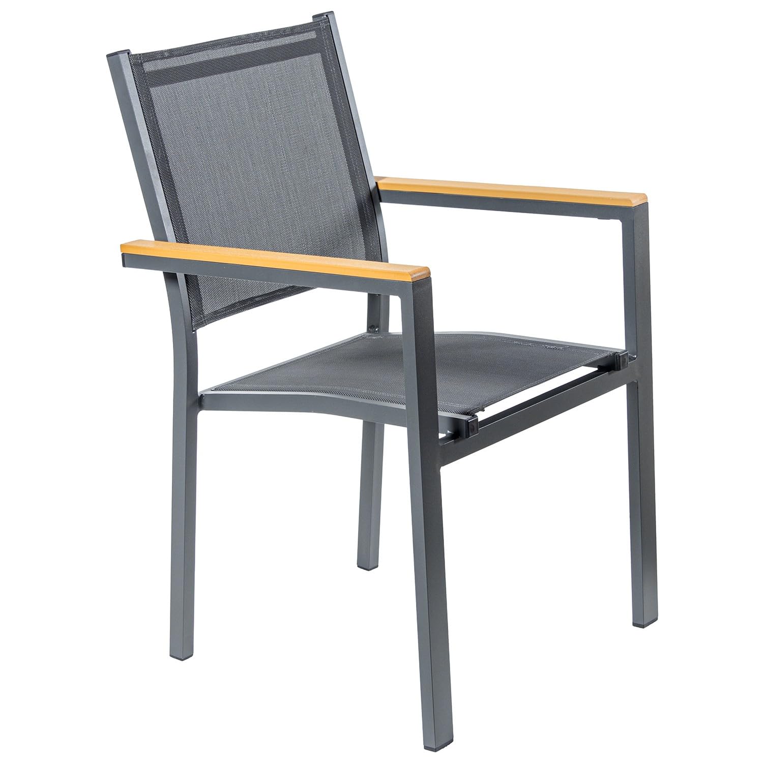 Chaise en aluminium pour terrasse et jardin moderne avec accoudoirs