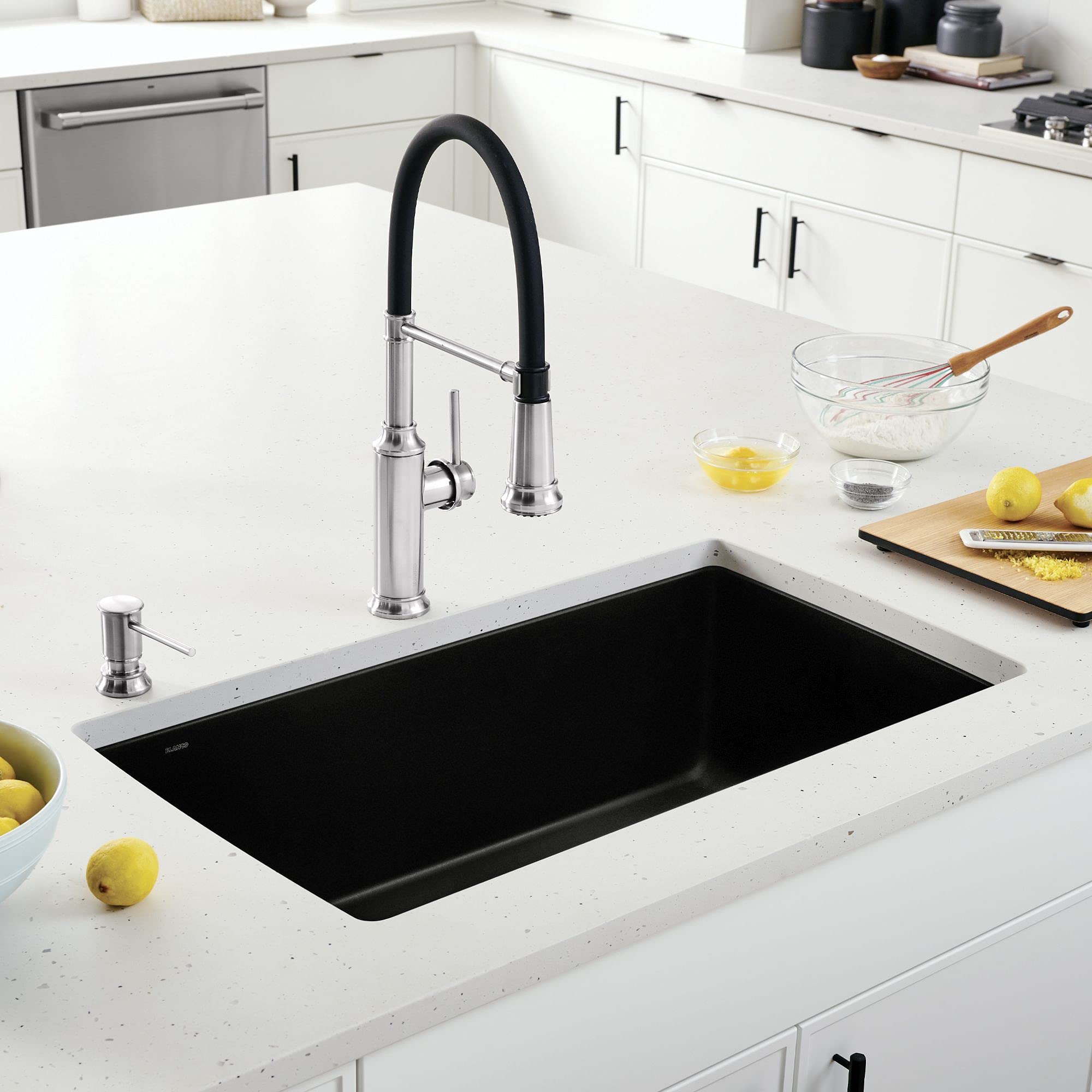 BLANCO Diamond Super Single Kitchen Sink, 33.5x22, Coal