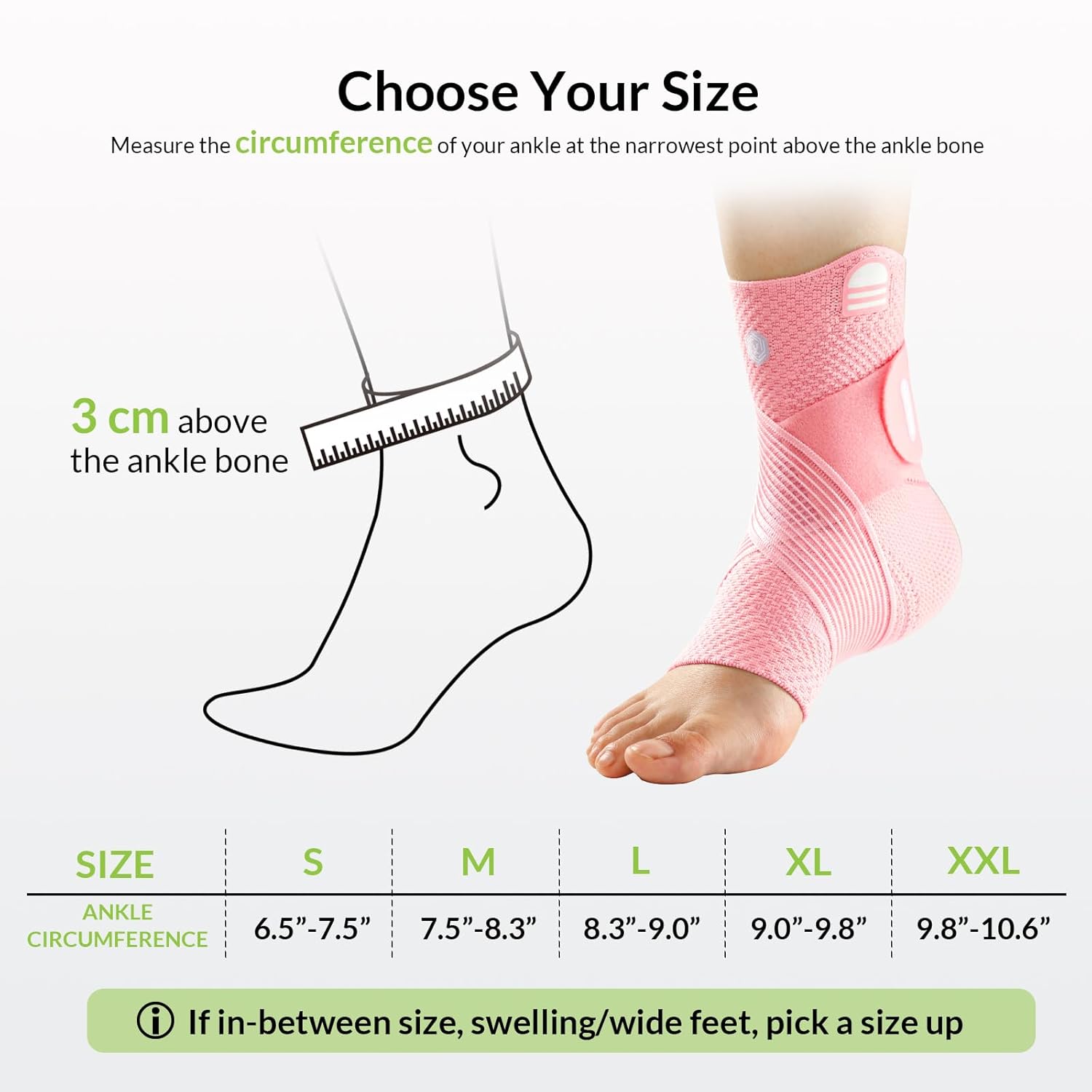 ZOELION Ankle Brace Compression Support with Removable Fishnet Strap, 3D Knit Plantar Fasciitis Relief Achilles Tendonitis Brace, Ankle Compression Sleeve for Pain Relief & Injury Healing, Pink/S