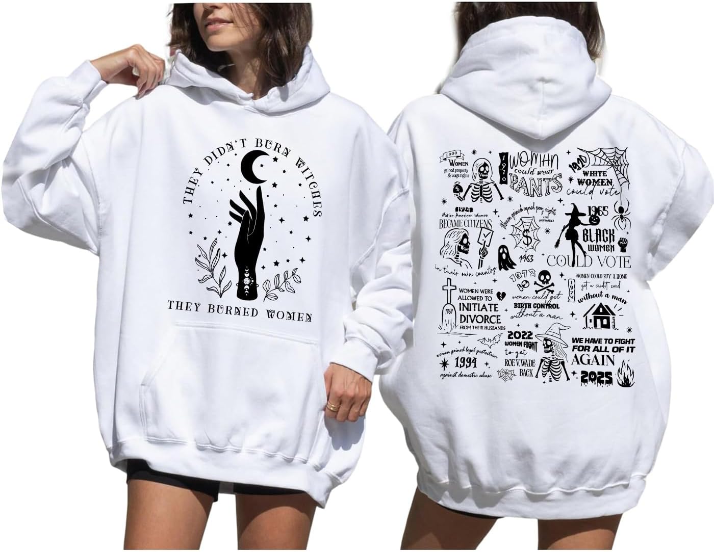 They Didn't Burn Witches They Burned Women Sweatshirt & Hoodie Vintage Feminist Witch Sweatshirt - Image 2