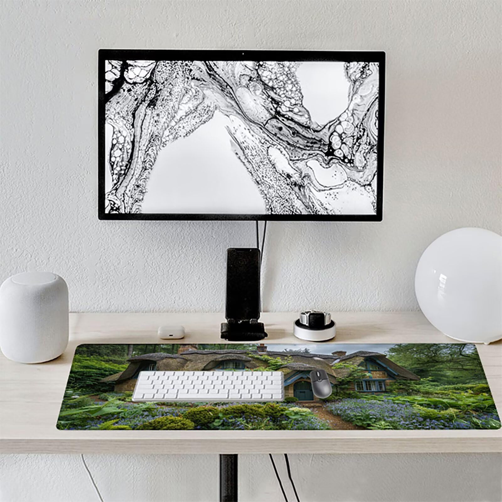 Casas Alfombrilla Ratón Gaming XXL 1500x800x3mm, Alfombrilla Gaming Verde Mousepad con Base de Goma Antideslizante, Impermeable Desk Mat para Teclado y Raton, Accesorios Gaming, Regalos de Hombre Y-U