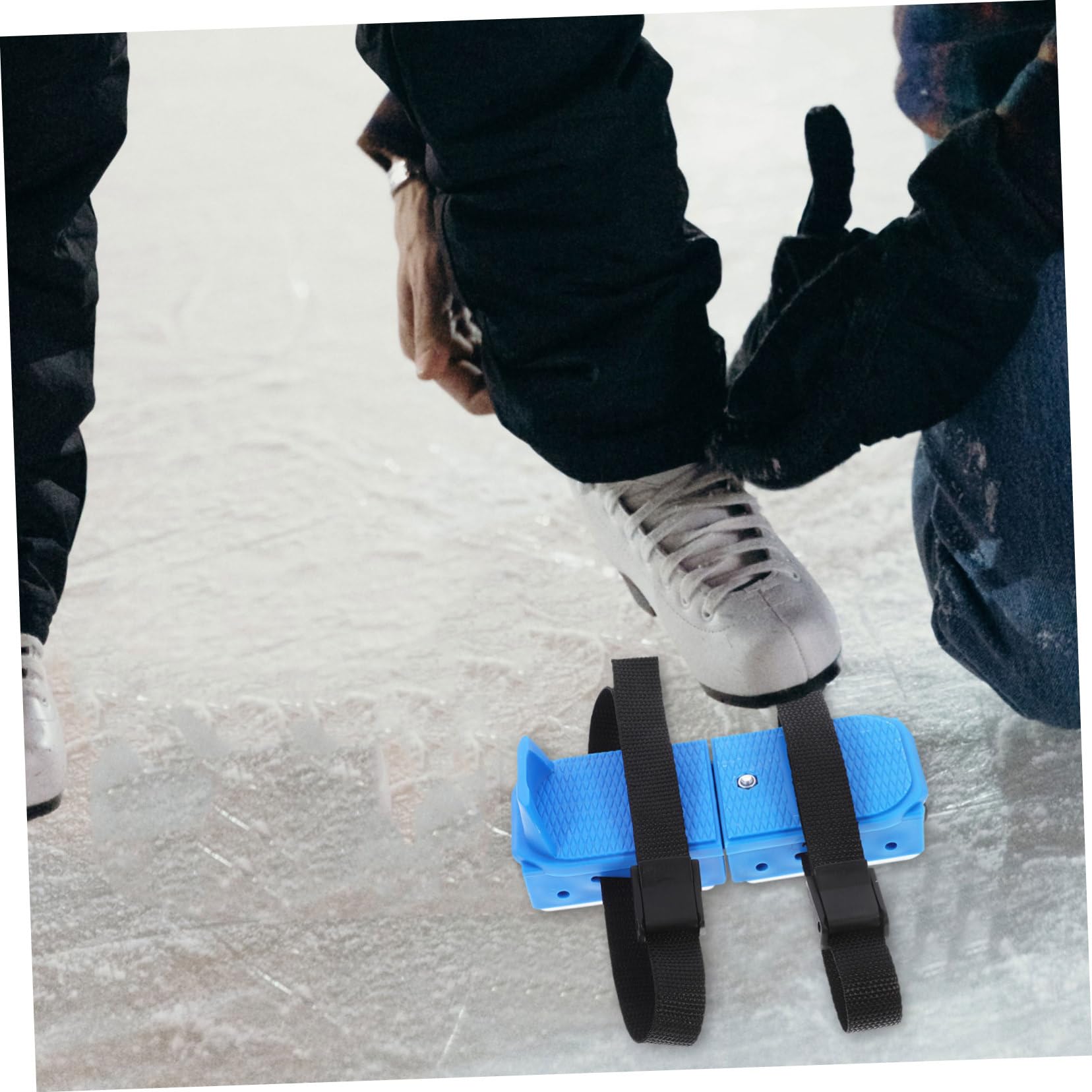 Patins à Glace Garçon et Filles Réglables Double Lame 1 Paire en Plastique