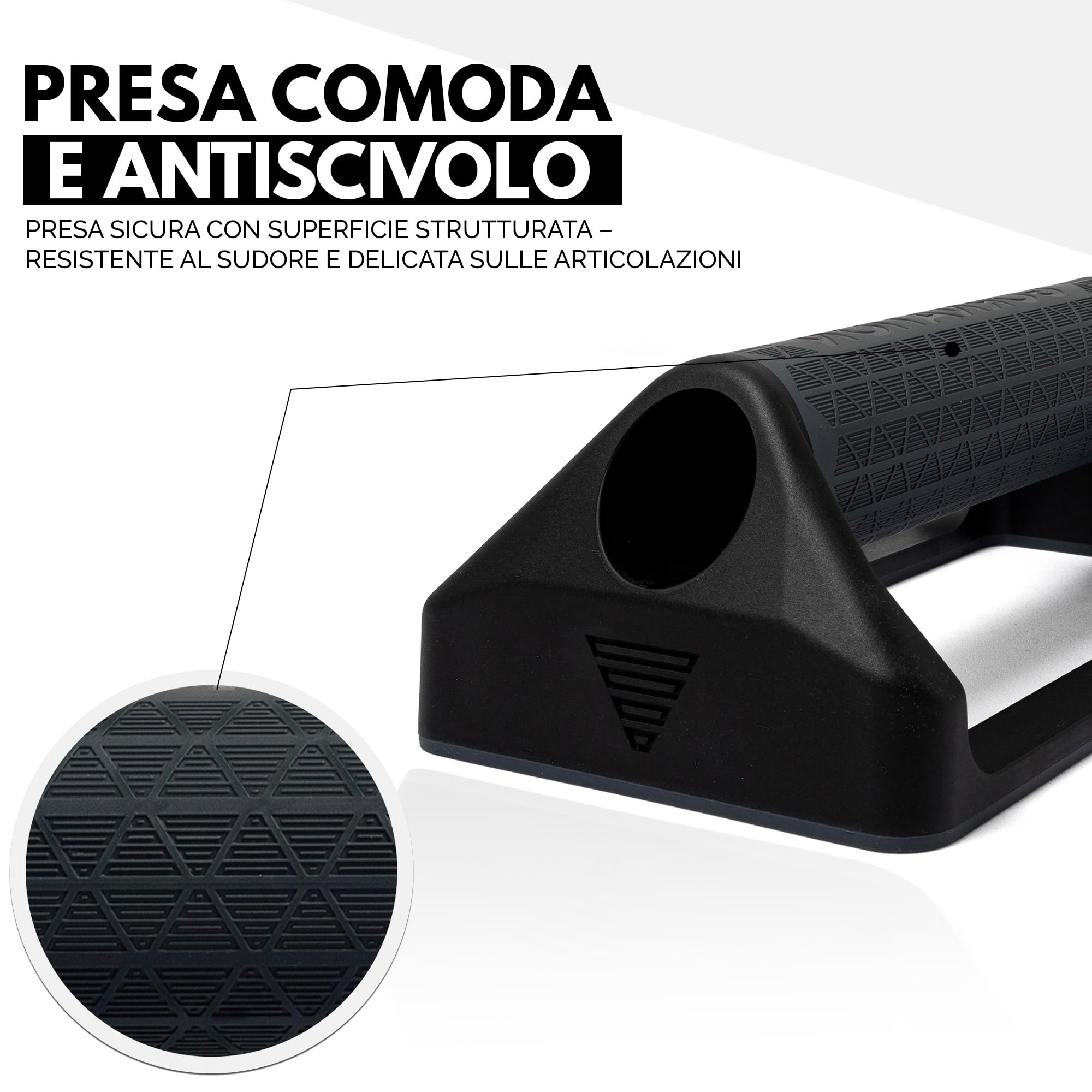 GORNATION Maniglie per Flessioni, Barre per Push Up, Parallele per Fitness, Grip in Silicona, Base Antiscivolamenti, Attrezzature per Fitness e Calisthenics per La Casa, Atrezzi per Flessioni