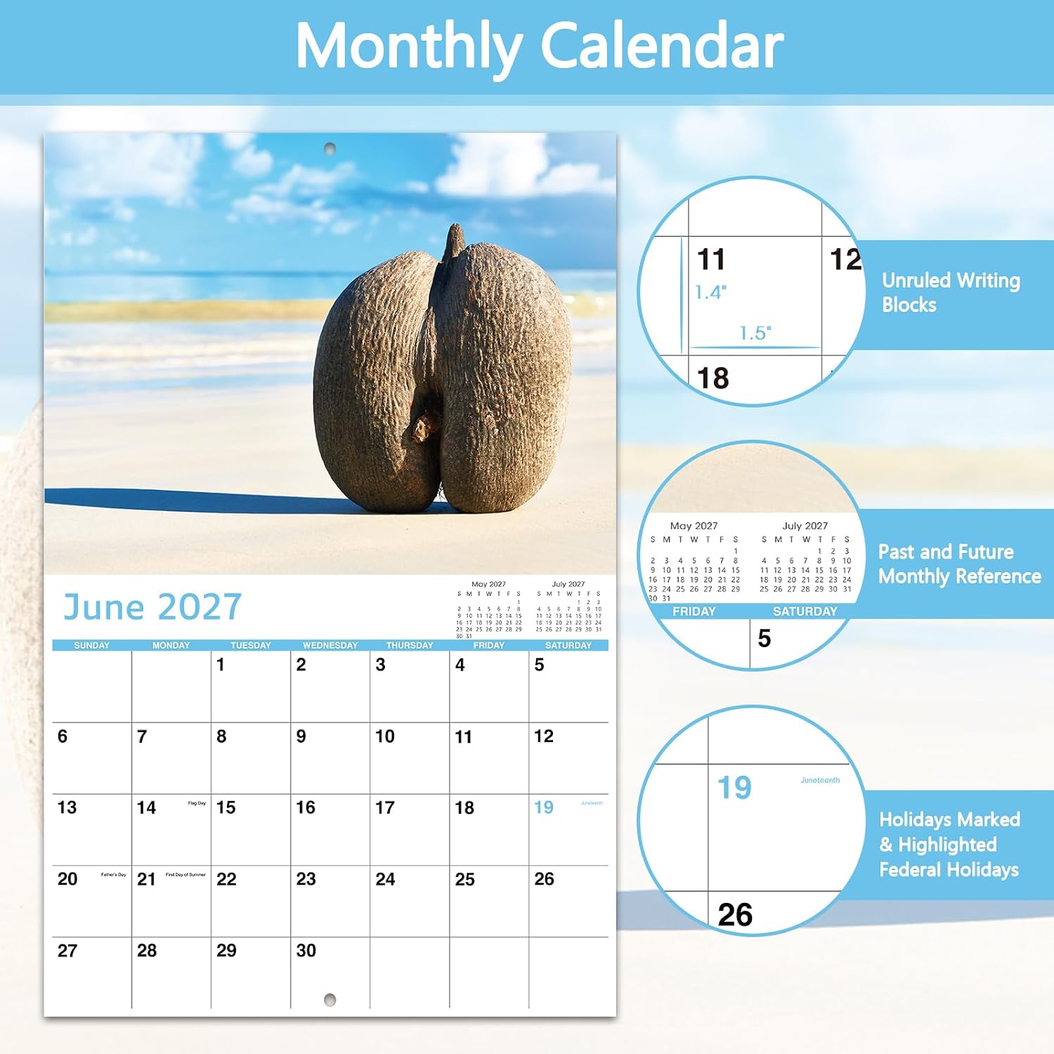 2027 Wall Calendar - Gag Gifts, Funny Calendar 2027, Jan. 2027 - Dec. 2027, Funny Nature Calendar,11" x 17" (Open), Perfect 2027 Wall Calendar for White Elephant Gifts image 3