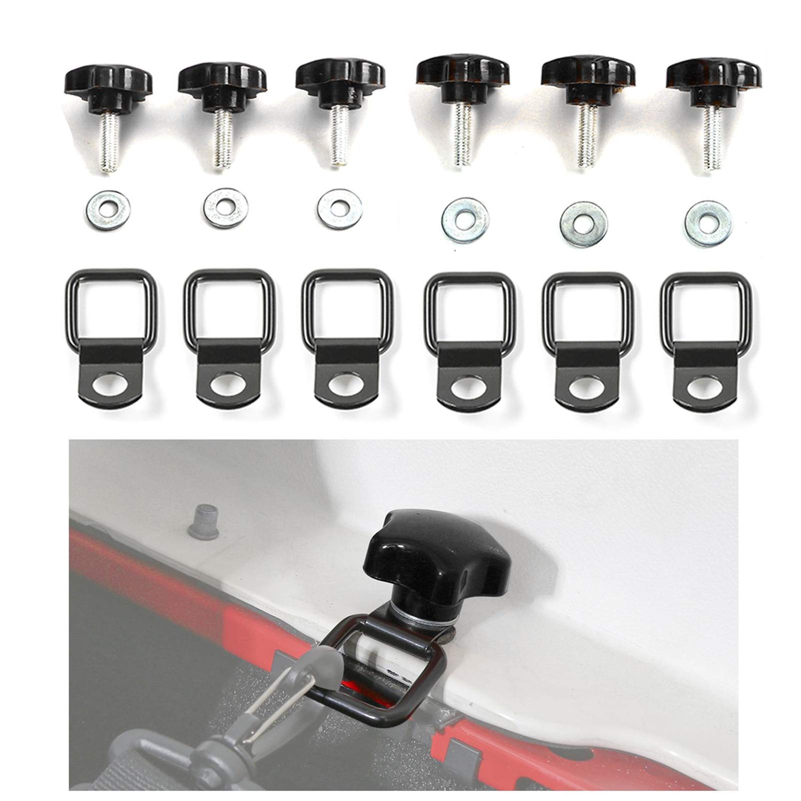 JeCar Hard Top Quick Removal Change Kit fits for Jeep Wrangler YJ JK Sports/Sahara/Freedom/Rubicon X Unlimited 2/4DR 1995-2018 Black JC5505