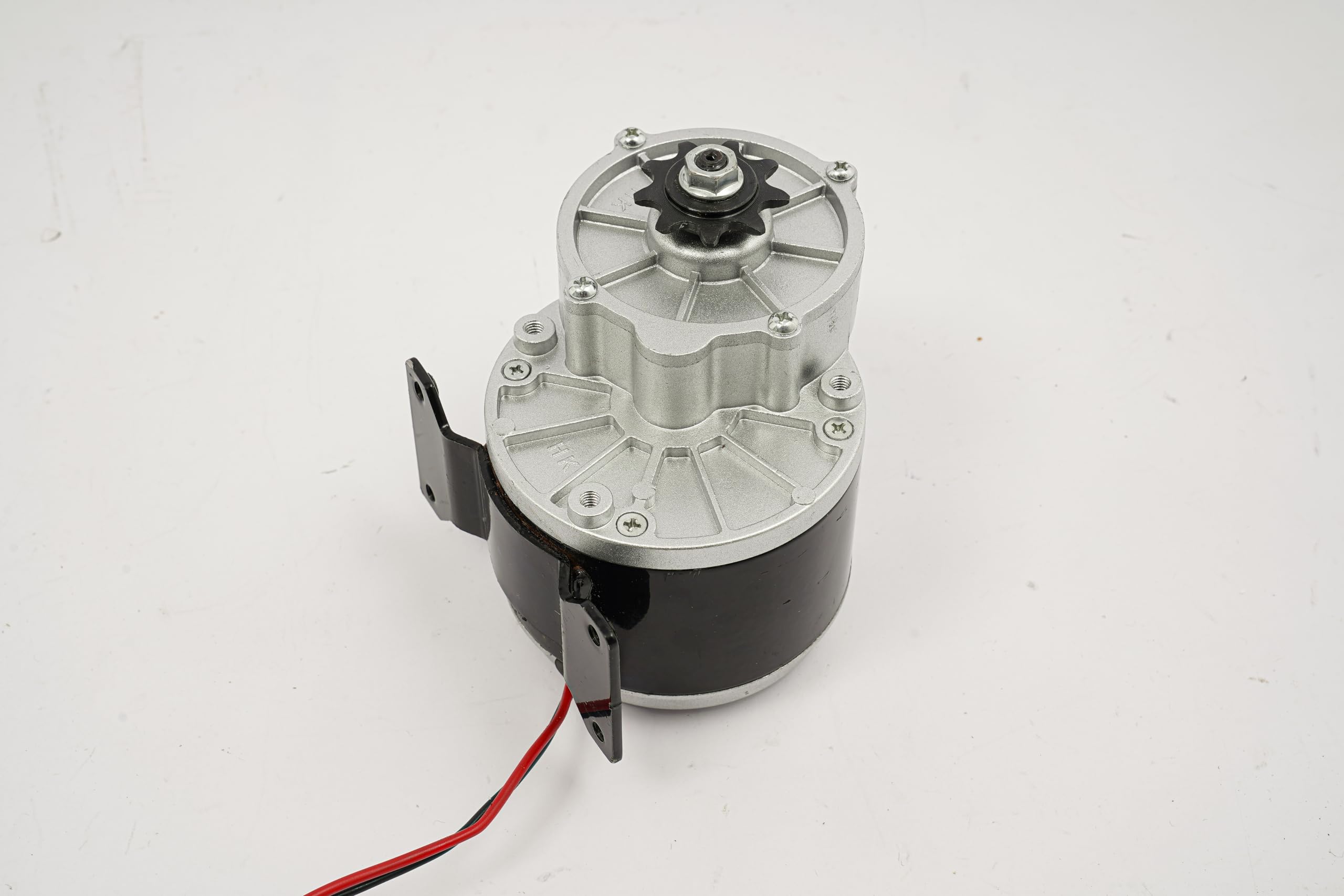 Silnik elektryczny z przekładnią, 9,57,512,8 cm, czarno-srebrny,