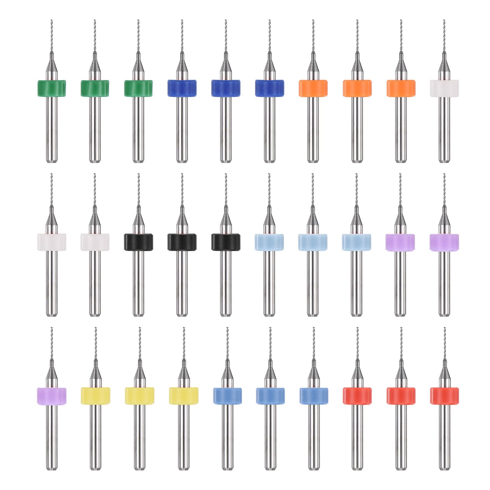 PATIKIL 30 Pack 0.6mm Micro Drill Bits 1/8" Shank Carbide Tungsten Steel 135° Mini Small Bits Print Circuit Board Drilling Tool for CNC Engraving Precision Machinery