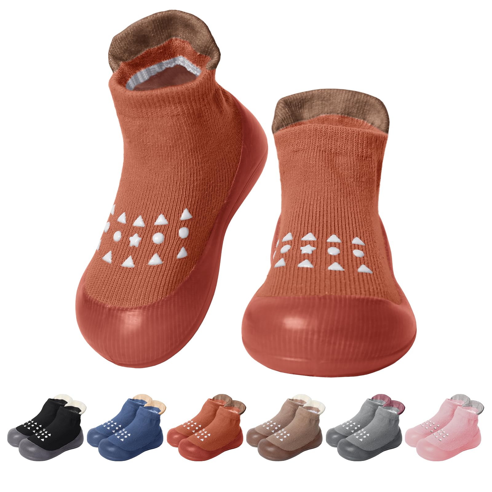EDOTON Krabbelschuhe Baby Lauflernschuhe Kinder Sockenschuhe Rutschfeste Weiche Sohle Schuhe Babybodenschuhe für Mädchen Junge