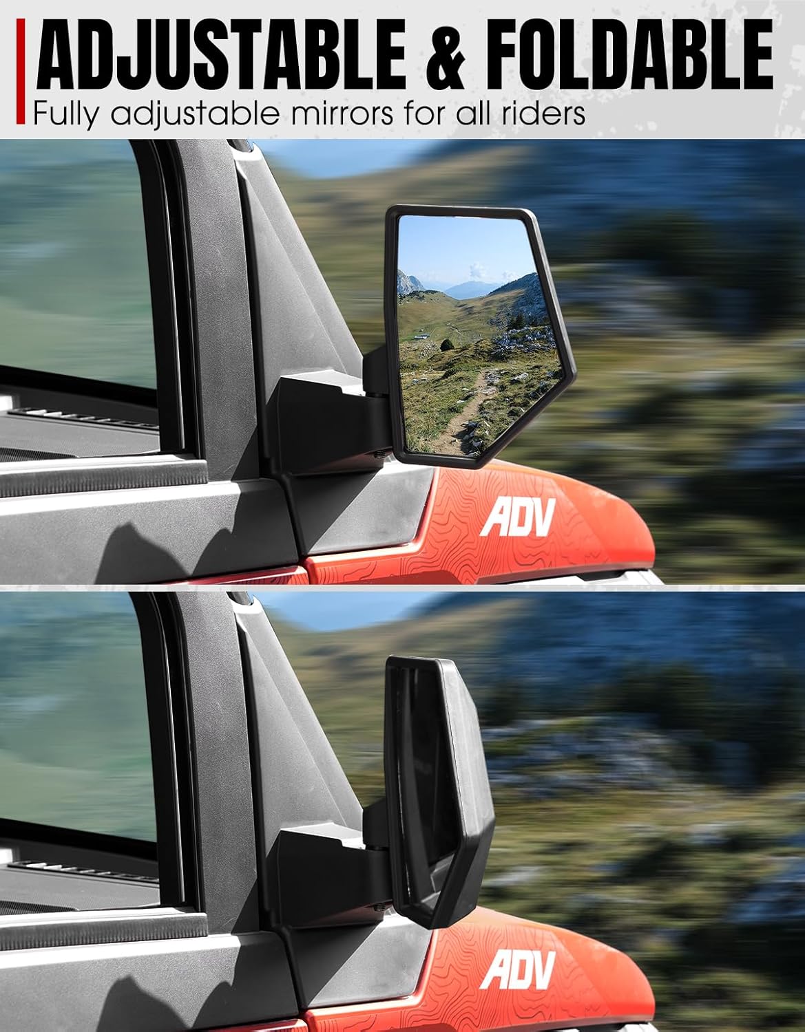 A & UTV PRO Adjustable Folding Side Mirror for 2024-2026 Polaris XPEDITION XP/ADV/ADV 5 Accessories, UTV Expedition Accessories, Replace #2884491
