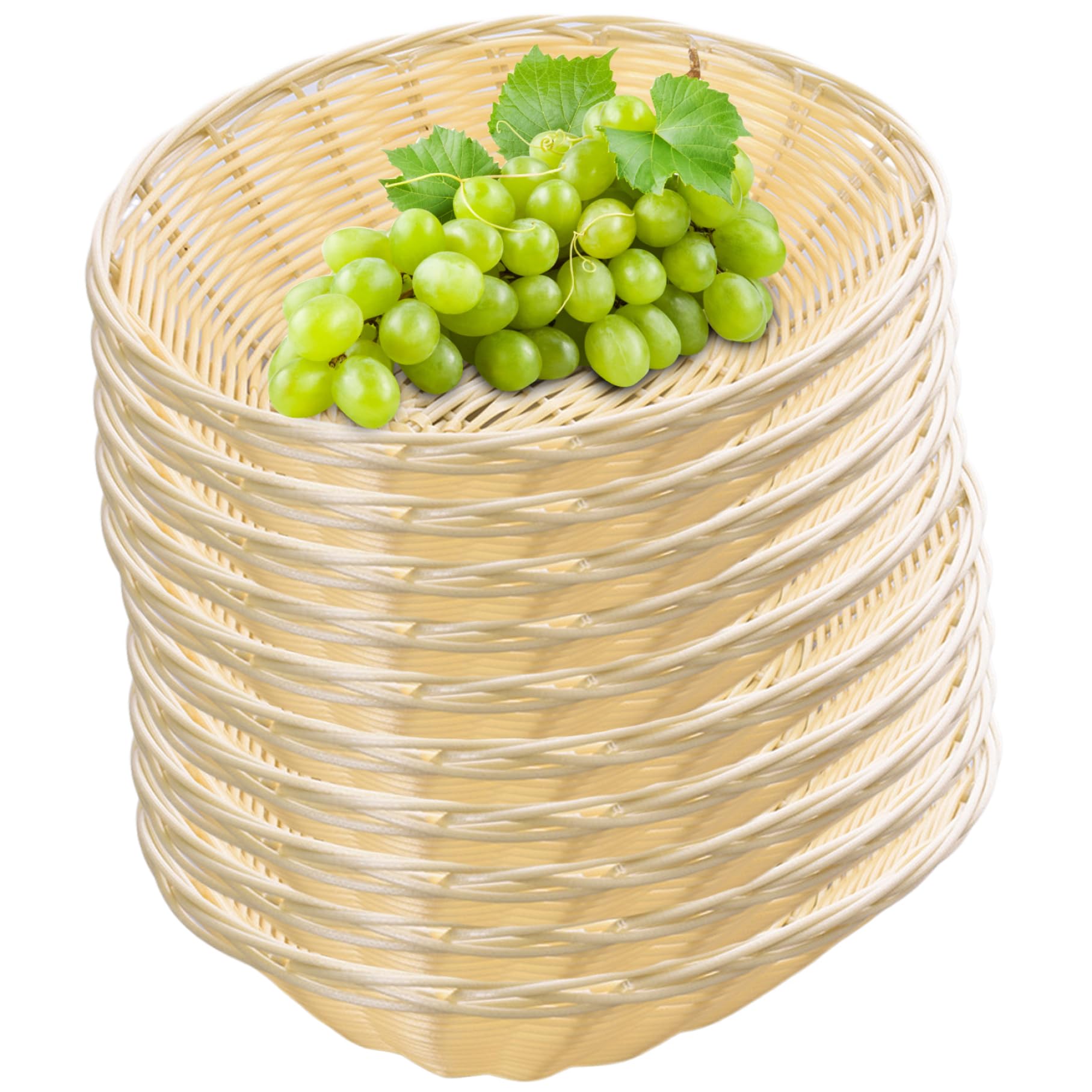 Panier à pain 10 pièces paniers à pain ovales pour paniers-cadeaux en plastique de table 7,9x2,4 '' paniers alimentaires vides panier à fruits pour cuisine, restaurant, paniers à pain d'affichage de p