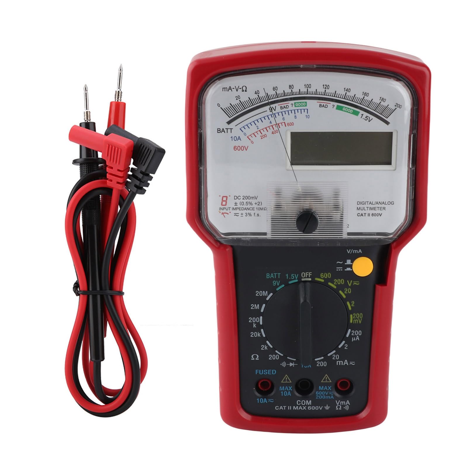 KT7030 Multimetro digitale analogico Alta sensibilità Tester elettrico multifunzione a doppio display ad alta precisione per elettricisti professionisti Ingegneri Appassionati di
