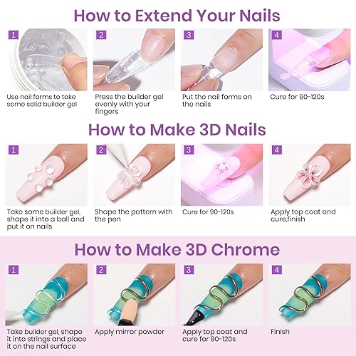 Miniatura 8 de MIZHSE Gel constructor sólido para uñas, gel de escultura de uñas transparente, gel de extensión sólido, no pegajoso, gel para tallar a mano, gel