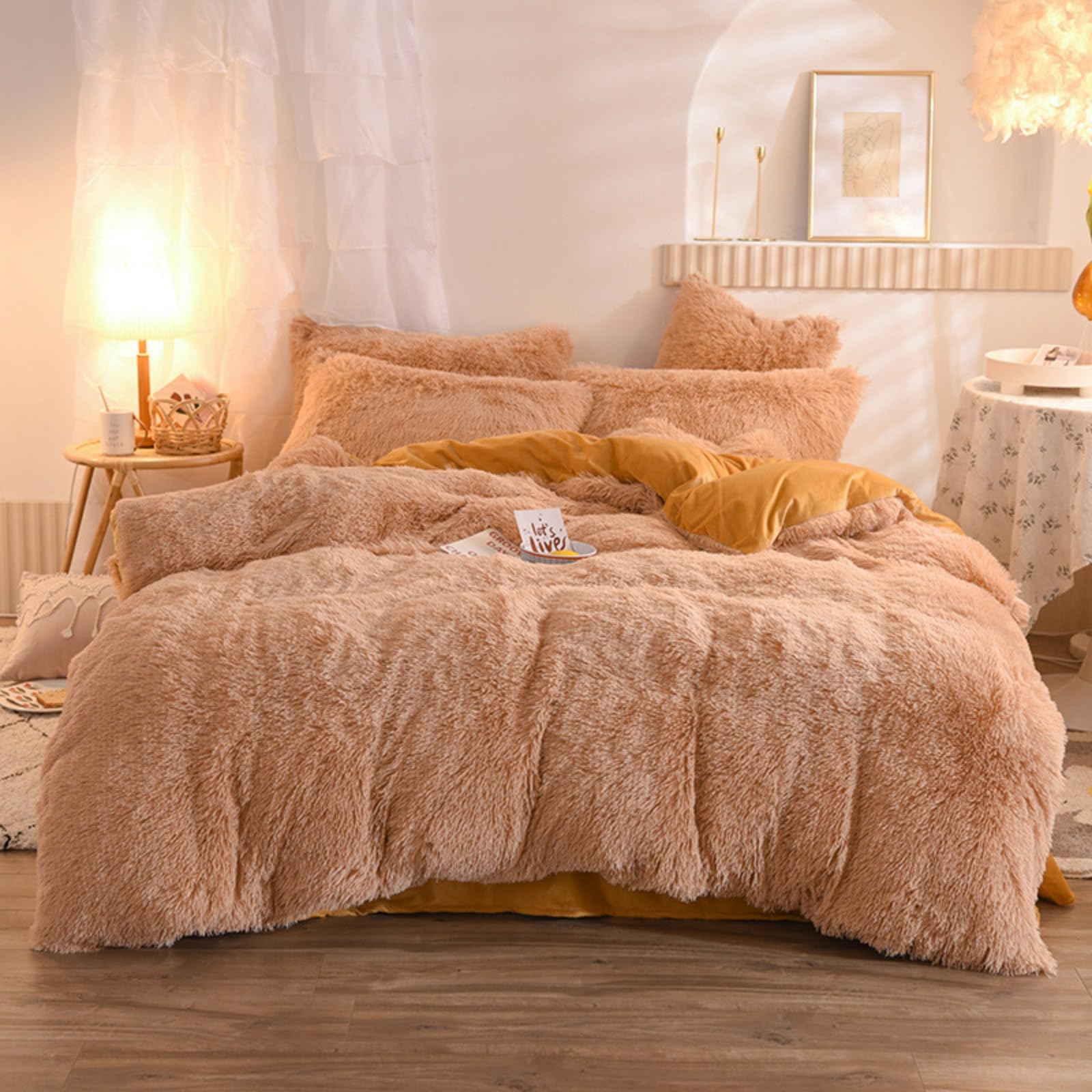 RIAAJ Ropa de cama de felpa de invierno de 220 x 240 cm, cálida funda de edredón de forro polar de pelo largo de pelo sintético teñido con estampado gris de felpa con cremallera (A12, 150 x 200 cm +