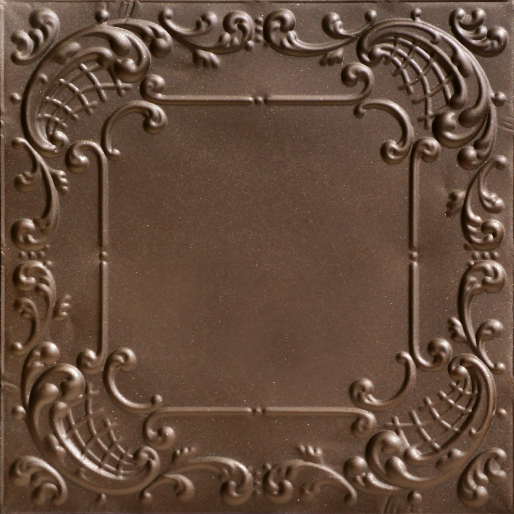 ShankoSKPC515 Baby's Breath Stamped Metal Nail-up Tin Ceiling Tile (Covers/ 48 sq. ft.), Bronze, Pack of 12