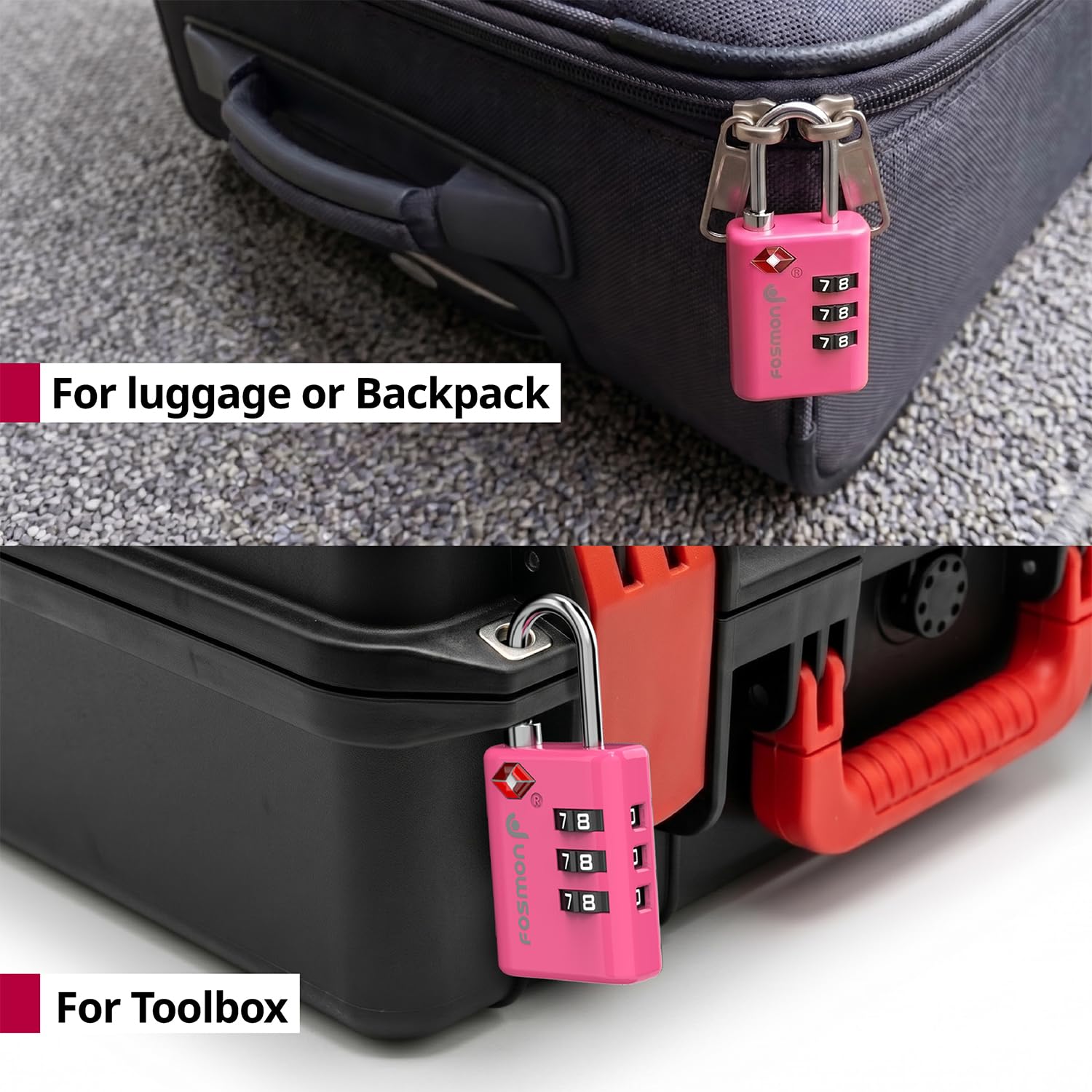 Amazon.co.jp: Fosmon TSA承認ピンクロック荷物用かわいいロッカー