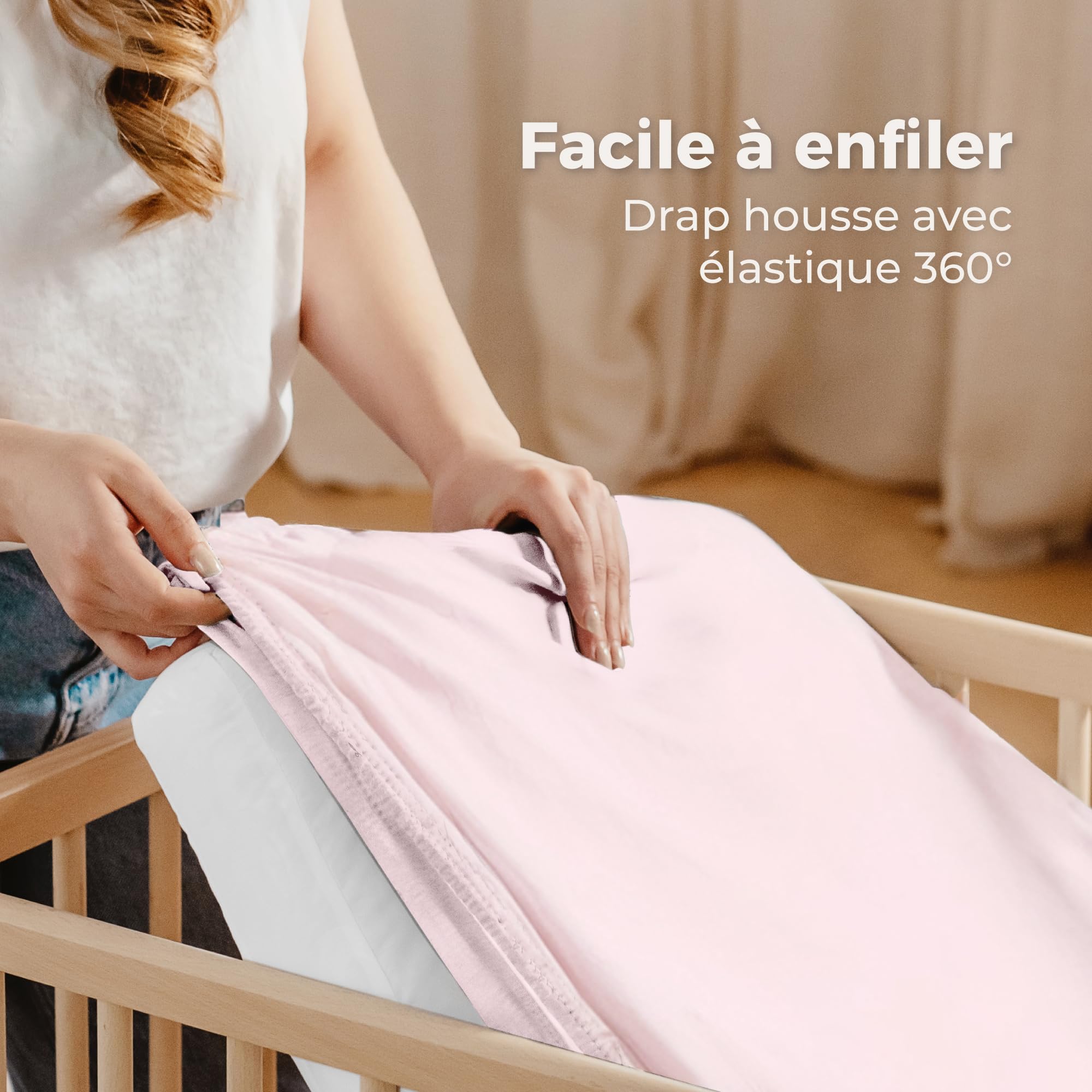Dreamzie Lot de 2 Drap Housse Cododo + 1 Protege Matelas Impermeable Enfant - 55x90 cm - 100% Coton pour Berceaux, Matelas Cododo - Motif Heart
