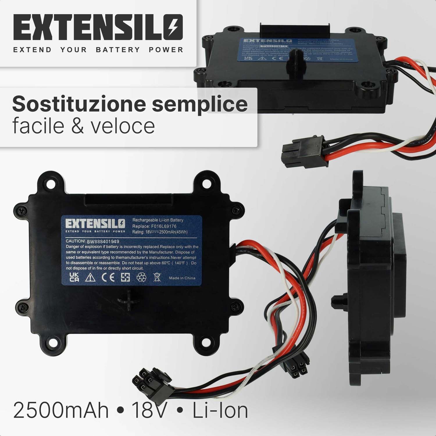 Batterie 18V 2.5Ah Li-Ion F016104898 Pour Tondeuse Bosch Indego 350 - Foto 10