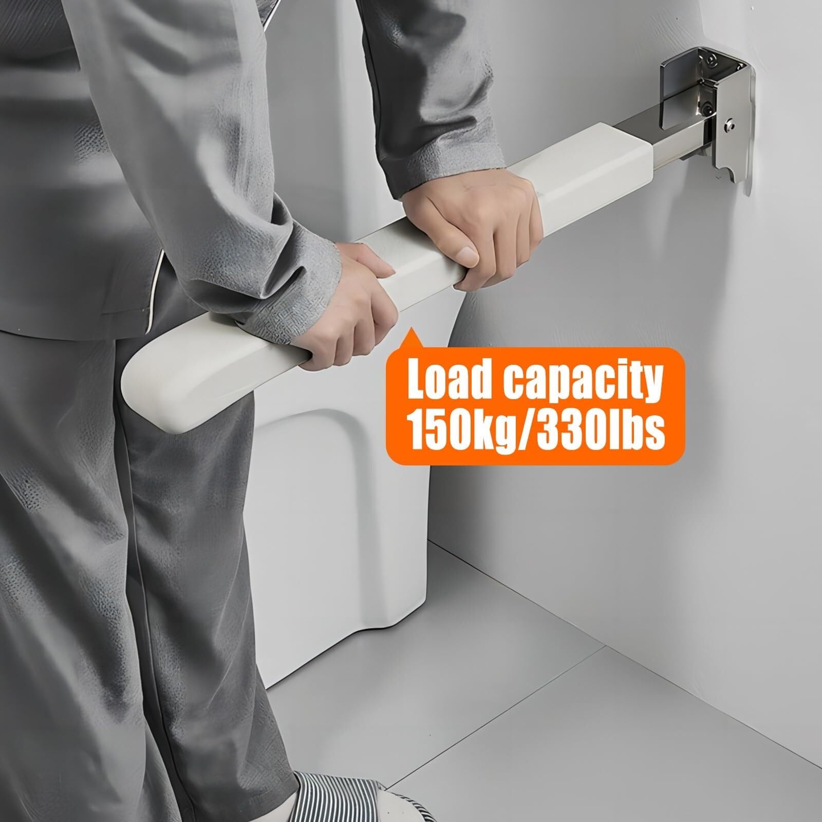 Maniglia di Sostegno per WC Pieghevole per Anziani Incinte Sicurezza per disabili Supporto per Sedile da Bagno Barra di Sicurezza per WC per Bagno di casa, ospedali, Case di Cura, Hotel (Dimensioni