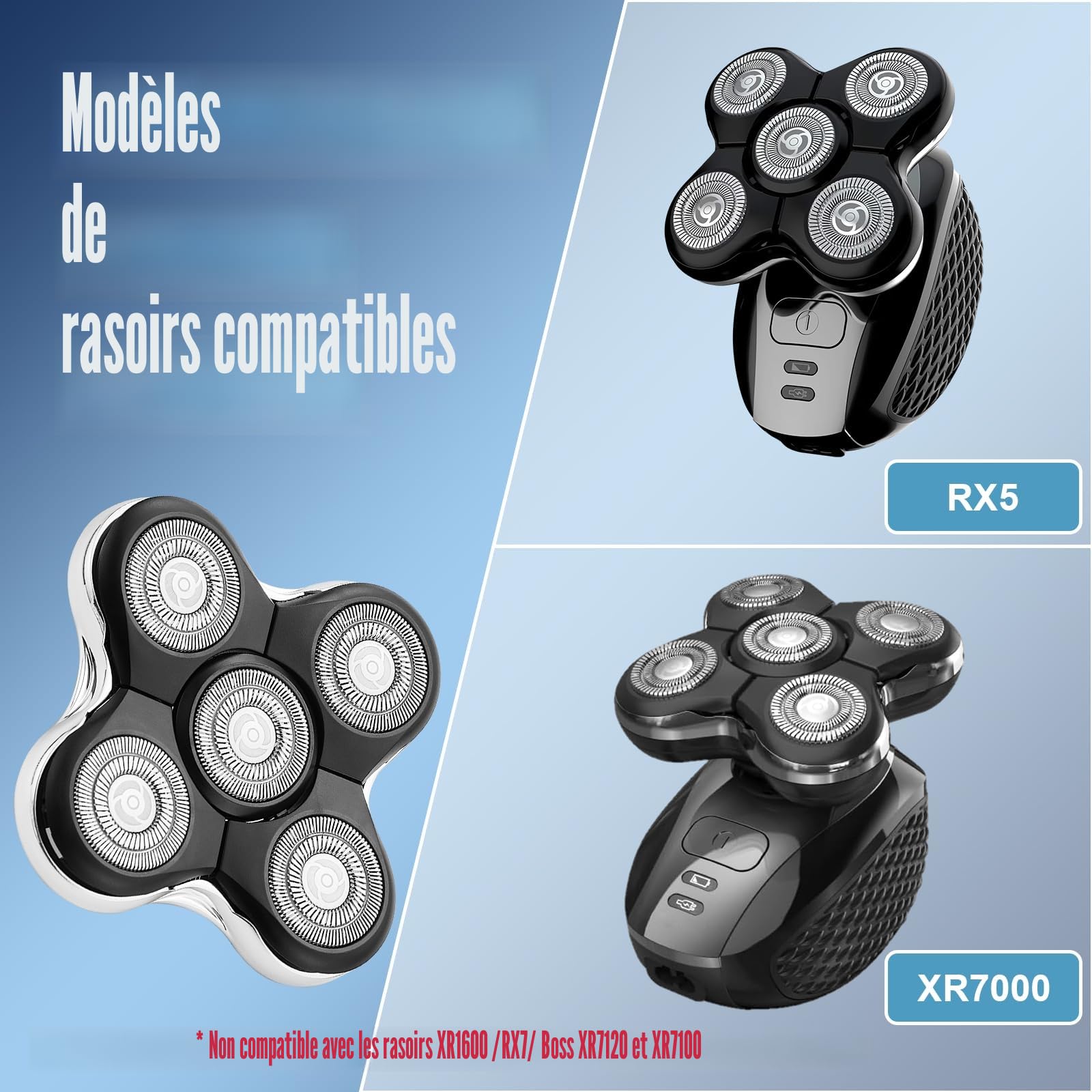 Têtes de rechange pour rasoir Remington XR1500,XR1501,RX5 Ultimate Series,paquet de 2