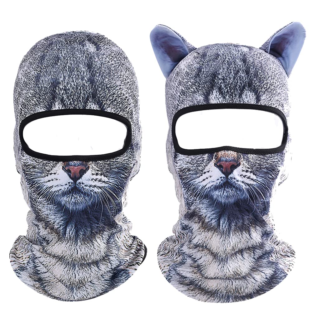 Cat Balaclava,Dog Balaclava,Halloween Hat,Cute Full Face Hood Mask Animal Ski Mask for Hiking Riding Sports Outdoor