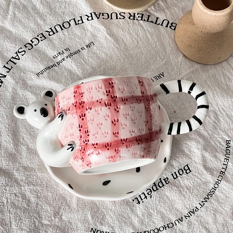 EartAura unique koala Coffee Mugs,Funny design, Sloth Coffee cup with saucer?Ideal birthday gifts for Women?Funny Coworker Office Gifts