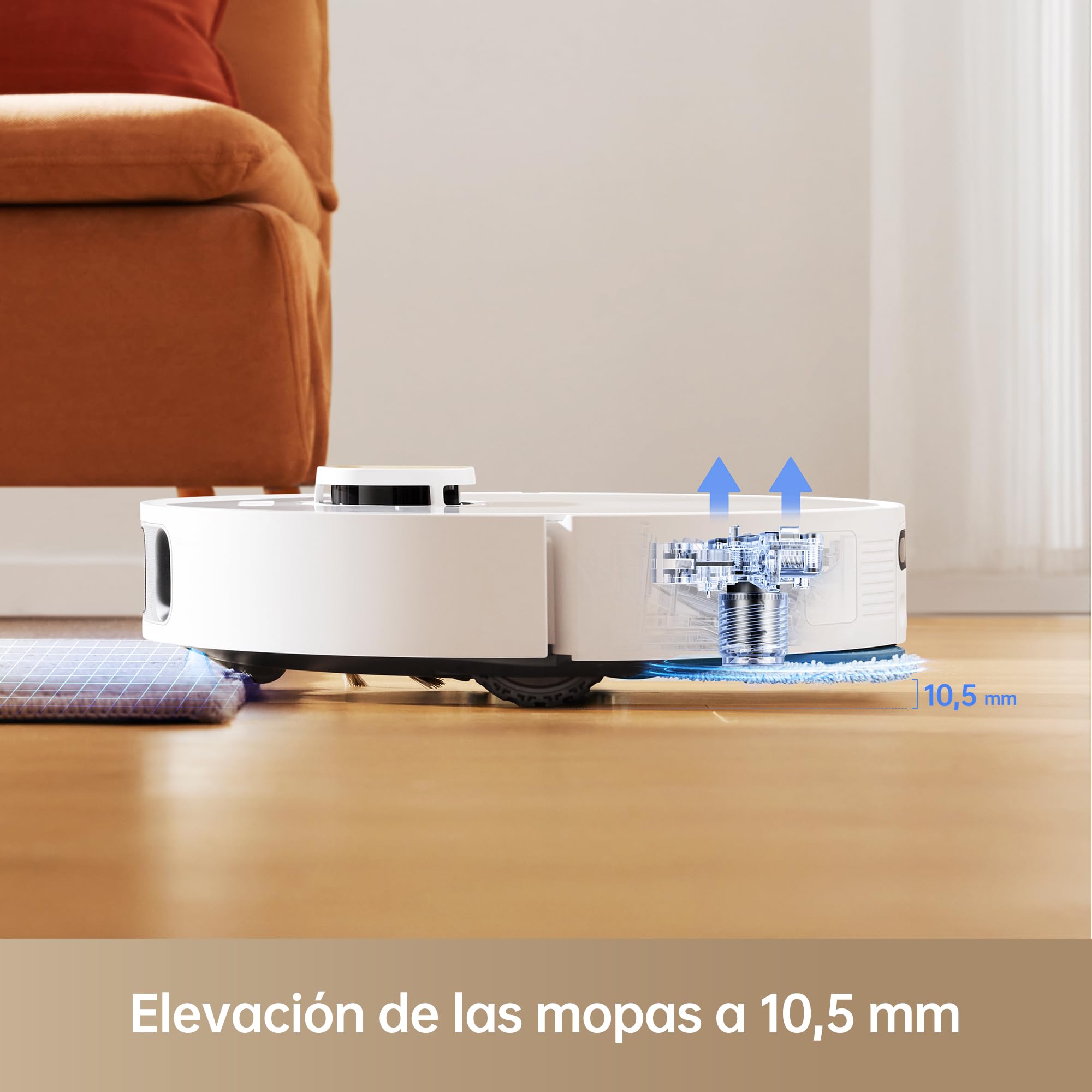DREAME L10s Pro Ultra Heat Robot Aspirador y Fregasuelos, autolimpieza con Agua Caliente, succión de 7000 Pa, Doble Lavado de mopa y fregado de Suelos