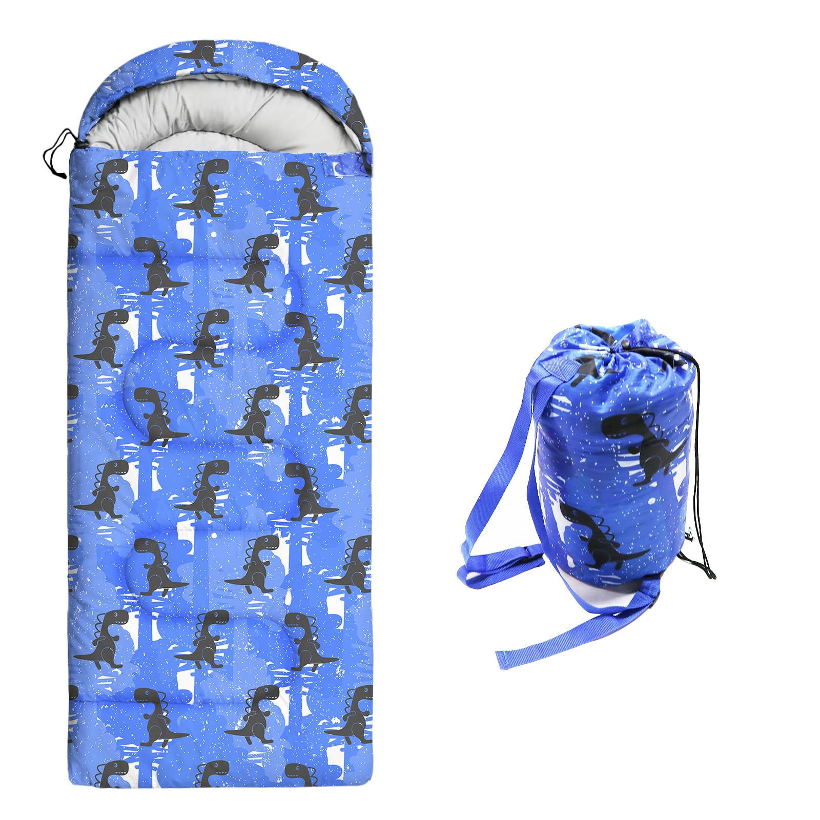 Sacos de dormir para niños, sacos de dormir de camping con bolsa de transporte, saco de dormir compacto para senderismo, mochileros, 3 estaciones, clima cálido y fresco, ligero, impermeable, viajes al
