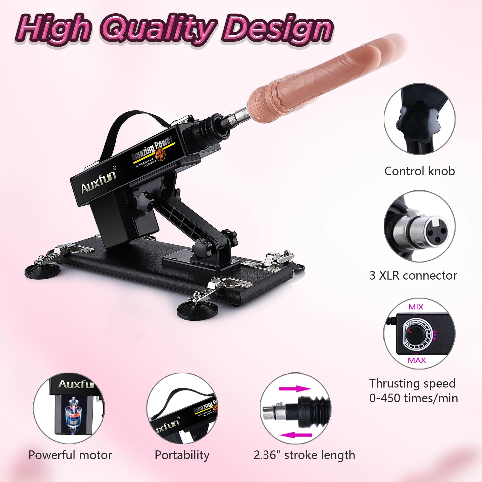 Máquina sexual con consoladores, máquina sexual para pareja sexuales, máquina de consoladores con accesorios para máquinas sexuales 3XLR, máquina de amor con velocidad ajustable, juguete sexual