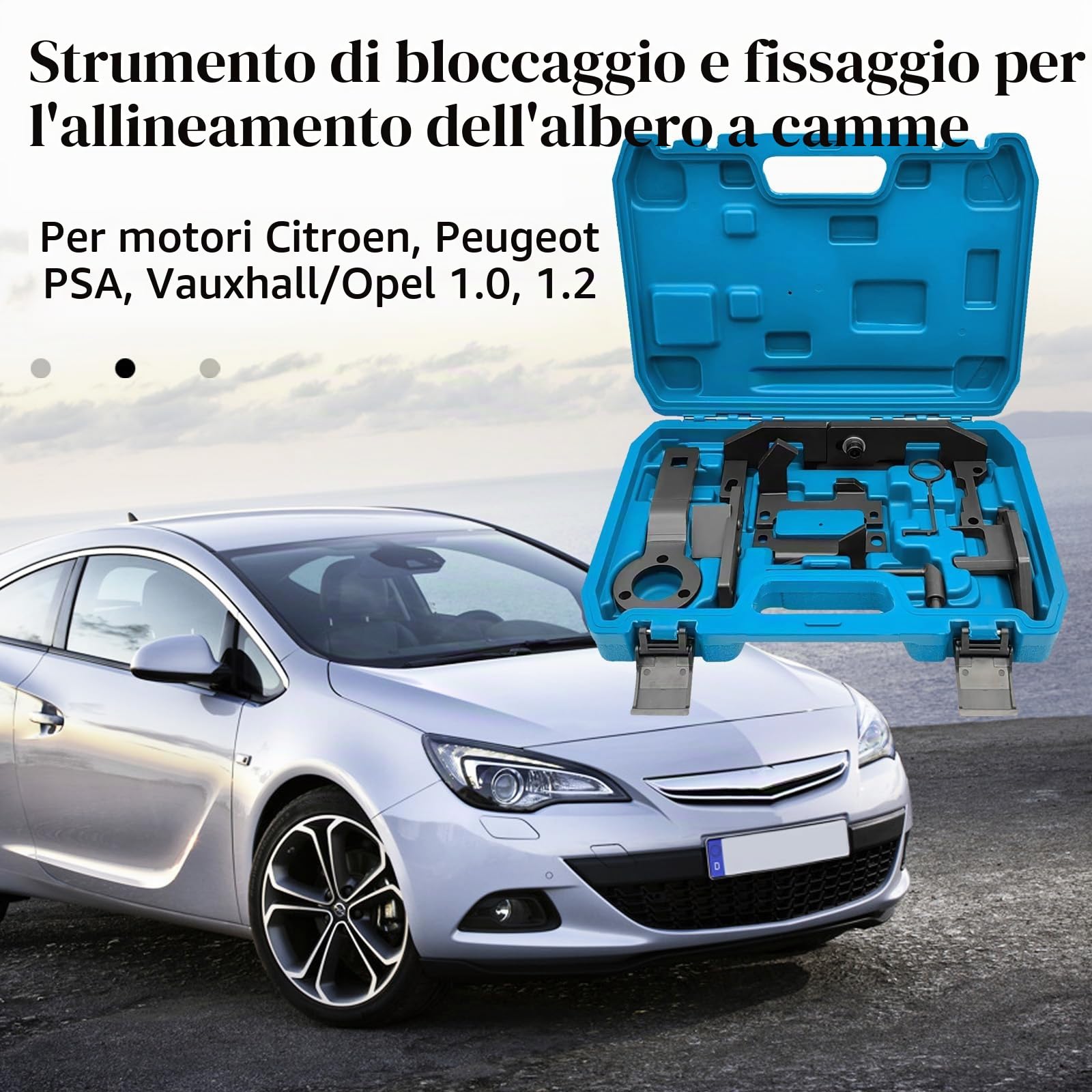 Attrezzo per Cinghia di Distribuzione Del Motore, Set di Strumenti per La Regolazione del Motore Compatibile per Citroën, Opel, PSA, Peugeot 1.0 VTi 1.2 VTi 108 208 308 2008, OEM 0109-2A, 0109-2B