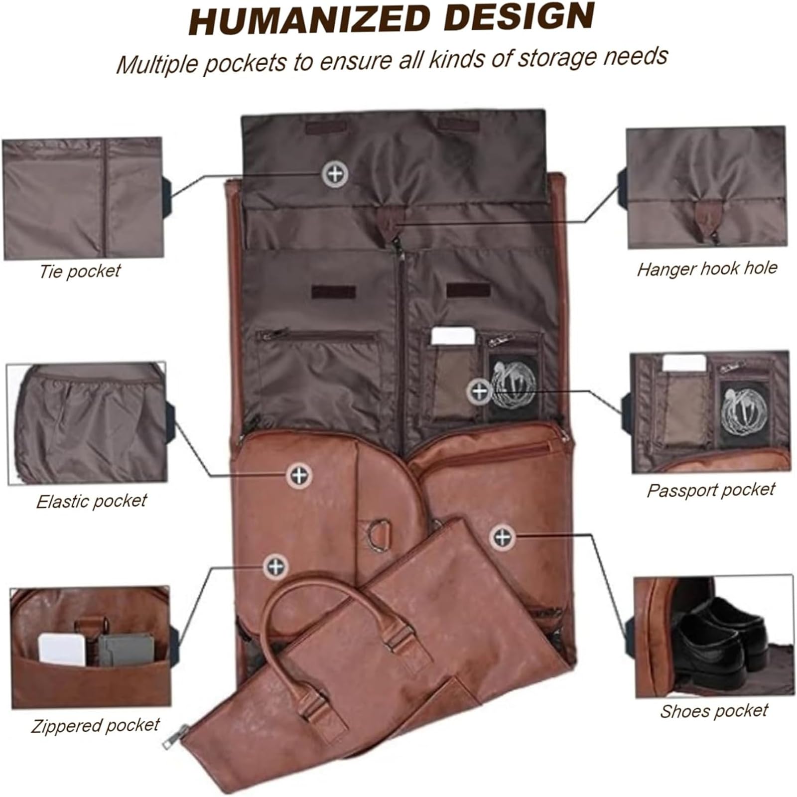 Hixingo Bolsa de Viaje Plegable para Trajes, 2 en 1 Convertible Bolsa de Lona para Ropa Vestidos Bolsa Portatrajes Viaje para Mujer y Hombre (Gris Claro,56x33x32cm)