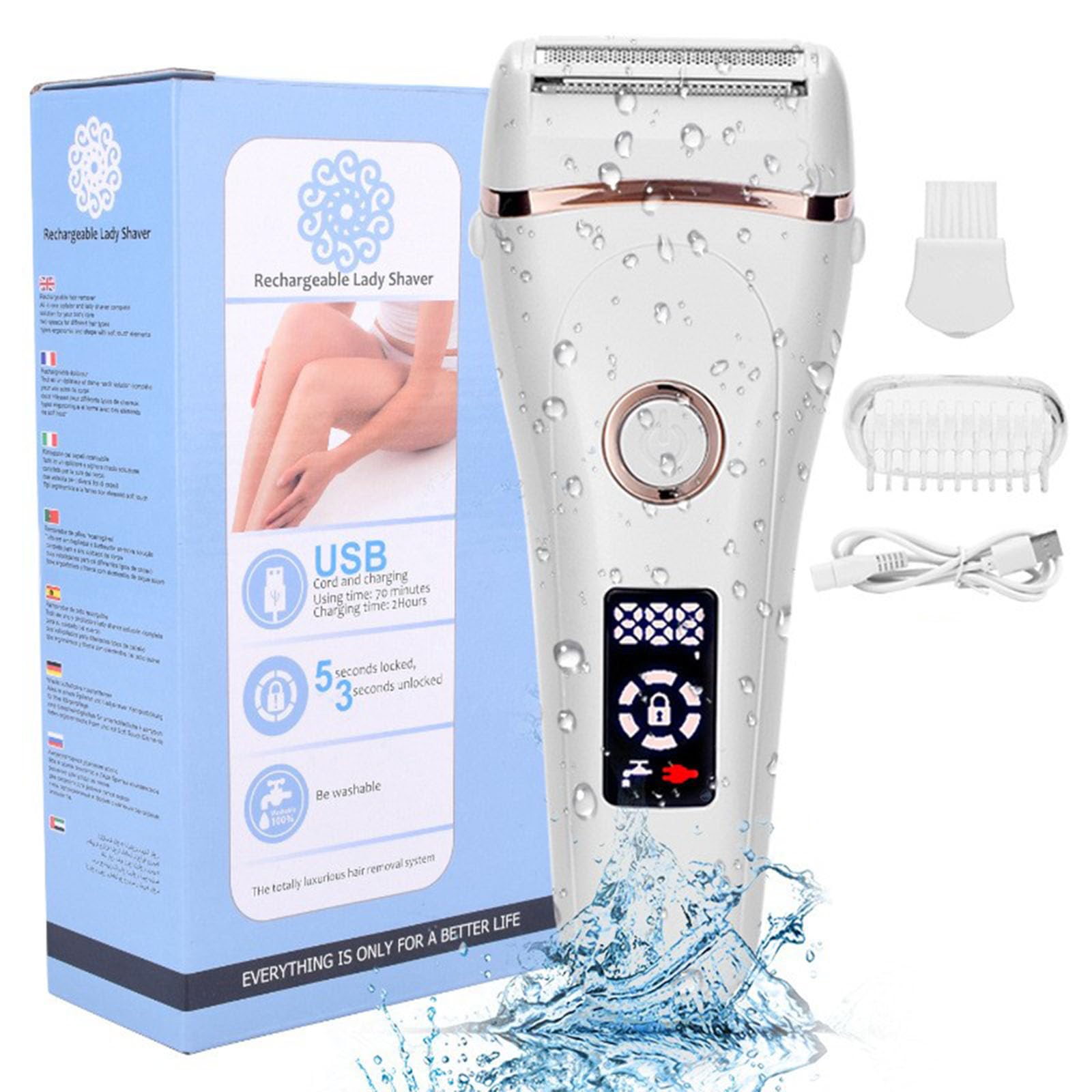 Professionale Donne Epilatore Elettrico Depilazione Indolore Viso Rasoio Pubico Capelli Trimmer Uso Domestico Macchina