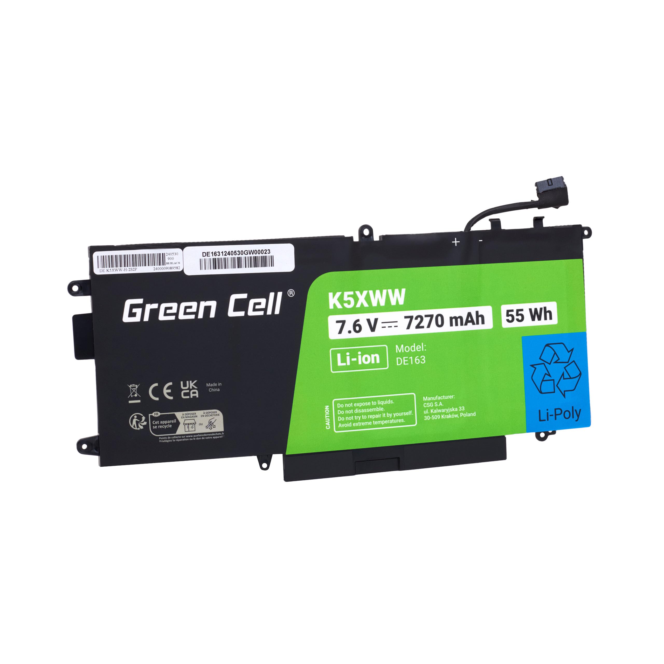 Green Cell Bateria K5XWW do Dell Latitude 5289 7389 7390 2-in-1