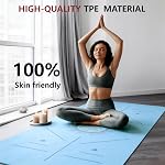 Tapis de yoga extra large 80cm x 183cm, 8mm Épaisseur TPE Tapis de yoga pour entraînement à domicile, Tapis d'exercice non glissant pour Pilates Stretching, Tapis de sol écologique pour les grands gens, avec sac de transport