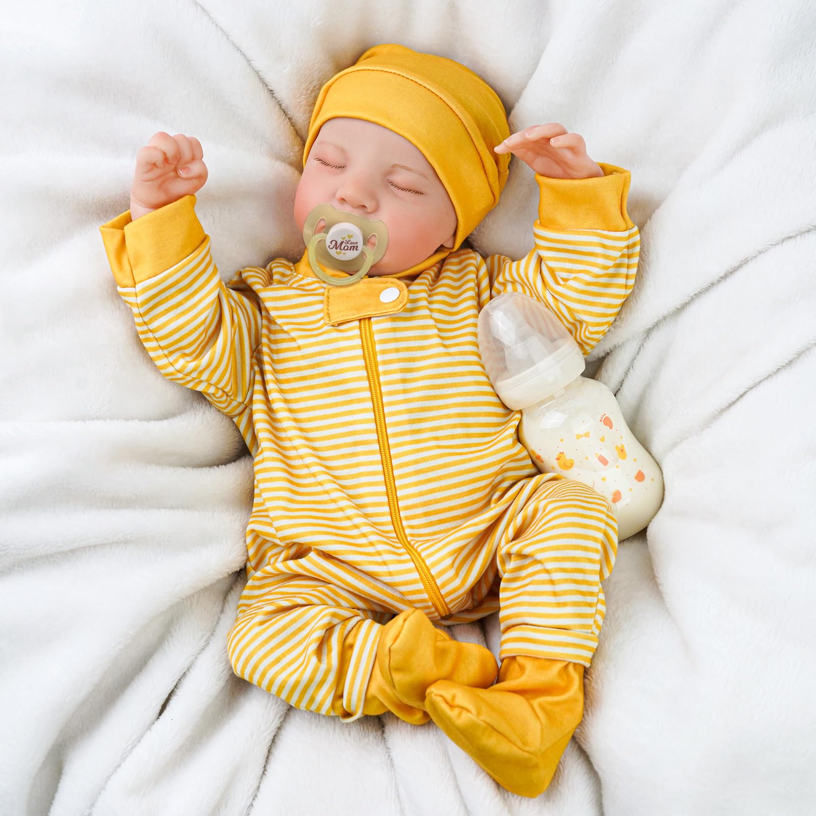 BABESIDE Reborn-Baby Junge – 20 Zoll weiche, Lebensechte Babypuppen, Vollvin-ylkörper, Real Reborn Puppe, Schlafender Junge, mit Geschenkbox für Kinder ab 3 Jahren
